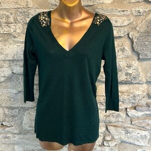 Embellished V-Neck Top